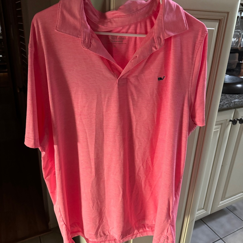 Vineyard Vines Performance Polo Pink XL